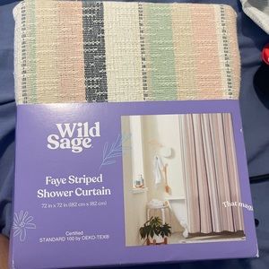 Wild sage Faye striped shower curtain